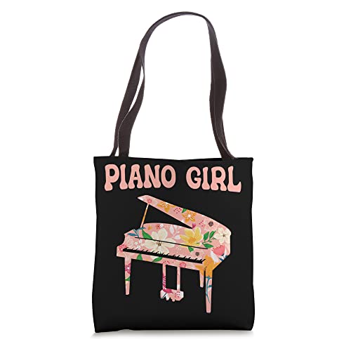 Funny Piano Music Instrument Musician - Piano Girl Tote Bag