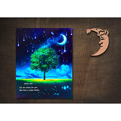 Dohwa blingco Worry Tree LED Lighted Wall Art With Timer 15.7" x 19.6" Home Decor Anxiety Relief Item Meditation Accessories