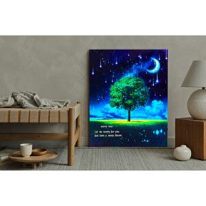 Dohwa blingco Worry Tree LED Lighted Wall Art With Timer 15.7" x 19.6" Home Decor Anxiety Relief Item Meditation Accessories