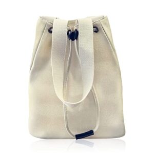 diesisa canvas tote bag with drawstring & inner zipper pocket, cute tote bags for women, shoulder bag/messenger bag/school totes for college