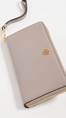 Tory Burch Women's Robinson Zip Continental Wallet, Grey Heron, One Size