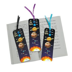 Fun Express 48 Count Laminated Solar System Bookmarks | School Classroom Library Goodie Bags Science Reading Program