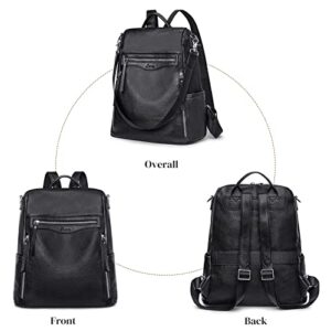 S-ZONE Women Genuine Leather Backpack Purse Ladies Soft College Shoulder Bag Casual Daypack