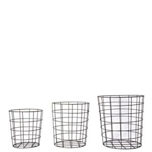 Porto Boutique Round wire basket for blankets. Storage your toys. Cool designed metal round storage bin. Large metal basket for organized pantries. Round iron basket to decorate your bedroom - Small