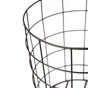 Porto Boutique Round wire basket for blankets. Storage your toys. Cool designed metal round storage bin. Large metal basket for organized pantries. Round iron basket to decorate your bedroom - Small