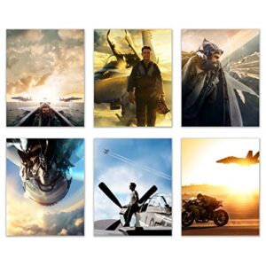 bigwigprints top gun maverick movie poster prints – set of 6 wall art decor promo photos – tom cruise as pete ”maverick” mitchell