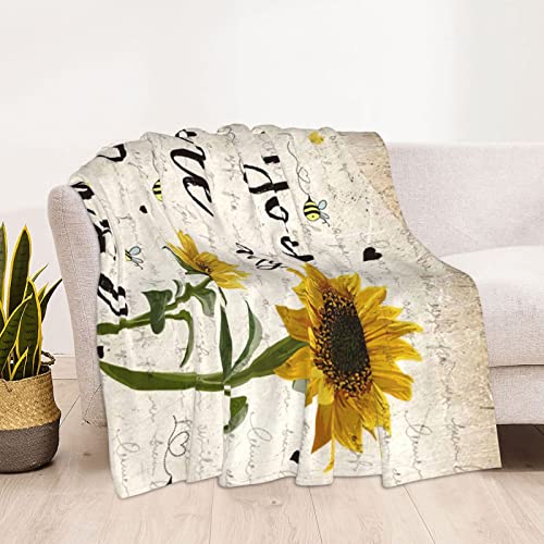 You are My Sunshine Blanket Sunflower Blanket Throw Soft and Comfortable, Warm Flannel Blanket Living Room Bedroom Sofa Bed Four Seasons 40"x50"