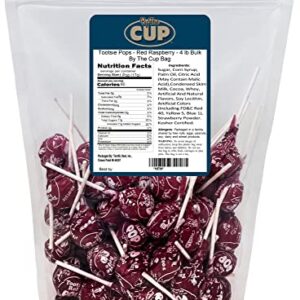 Tootsie Pops - Red Raspberry - 4 lb Bulk By The Cup Bag