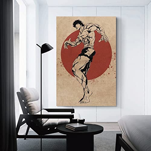 XINYUELONG Baki Hanma Poster Canvas Wall Art Painting Posters Decoration Room Decor Unframe 12x18inch(30x45cm)