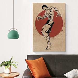 XINYUELONG Baki Hanma Poster Canvas Wall Art Painting Posters Decoration Room Decor Unframe 12x18inch(30x45cm)