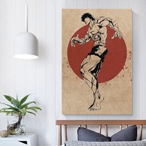 XINYUELONG Baki Hanma Poster Canvas Wall Art Painting Posters Decoration Room Decor Unframe 12x18inch(30x45cm)