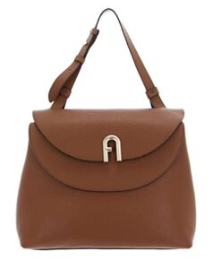 furla women’s cognac leather primula large top handle tote handbag