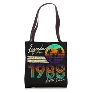 33rd birthday gift legendary since 1988 tote bag