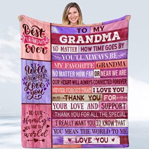 grandma gifts throw blanket best birthday gifts for grandma nana gifts from grandchildren granddaughter blanket grandmother (grandma gifts, 60″x50″)