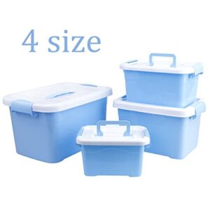 WUWEOT 4 Pack Plastic Storage Bin with Lid, Latch Boxes Storage Container With Handles, Stackable Totes for Toys Art Crafts Tools Pantry