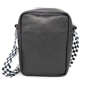 Buckle Down Hanna Barbera Bag, Cross Body, with Tom and Jerry Logo Pose, Black, Vegan Leather