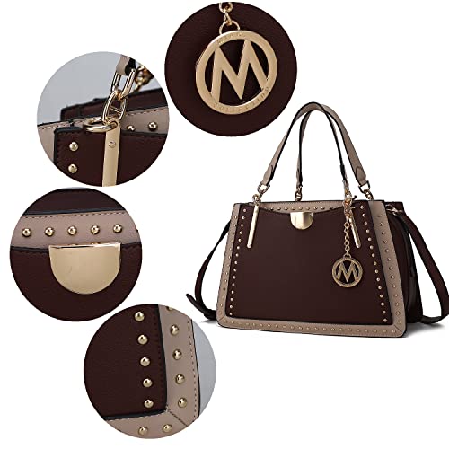 MKF Collection Crossbody Satchel bags for Women, Pu Leather Shoulder PocketBook Handbag Lady Top Handle Purse