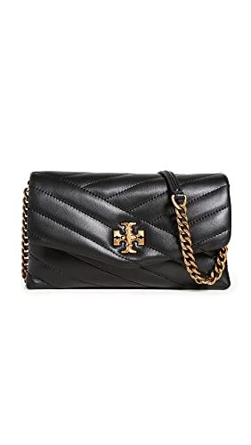 Tory Burch Women's Kira Chevron Chain Wallet, Black, One Size