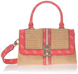 guess us kasinta raffia top-handle satchel