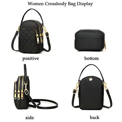 Small Crossbody bags Cell Phone Wallet Purses Travel Pouch Mini Shoulder Bag for Women Girl, Black