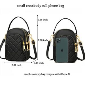 Small Crossbody bags Cell Phone Wallet Purses Travel Pouch Mini Shoulder Bag for Women Girl, Black