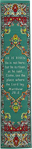 He is Risen, Woven Fabric Christian Easter Bookmark, Jesus is Alive Silky Soft Matthew 28:6 Flexible Bookmarker for Novels Books and Bibles, Traditional Turkish Woven Design, Memory Verse Gift