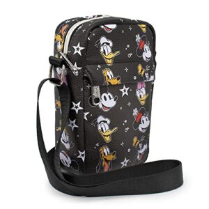 Buckle Down Disney Bag, Cross Body, Disney The Sensational Six Smiling Faces, Black, Vegan Leather