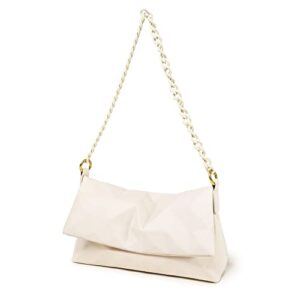 small chain shoulder bags clutches rhombus evening bags crossbody bags hobo pu vegan leather trendy purse for women(white-2)