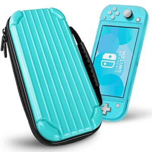 carrying case for nintendo switch lite – shockproof protective hard shell storage bag for console and accessories, portable travel pouch bag with 10 game card slots – blue