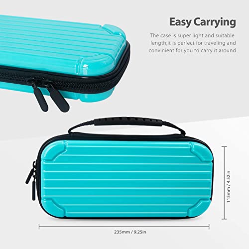 Carrying Case for Nintendo Switch lite - Shockproof Protective Hard Shell Storage Bag for Console and Accessories, Portable Travel Pouch Bag with 10 Game Card Slots - Blue