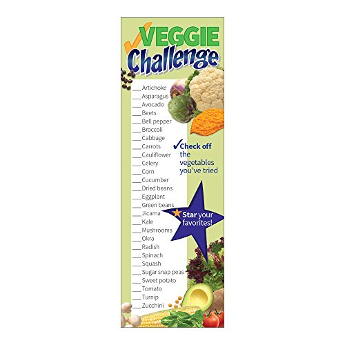 100 Fruit and Vegetable Bookmarks for Kids | Fruit and Veggie Challenge Bookmarks | 2 ½” x 7 ½”, 100 per Package, 2-Sided