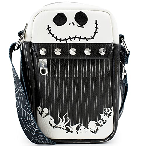 Buckle Down Disney Bag, Cross Body, Nightmare Before Christmas, Jack Skellington with Pinstripes, Vegan Leather