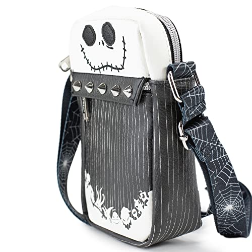 Buckle Down Disney Bag, Cross Body, Nightmare Before Christmas, Jack Skellington with Pinstripes, Vegan Leather