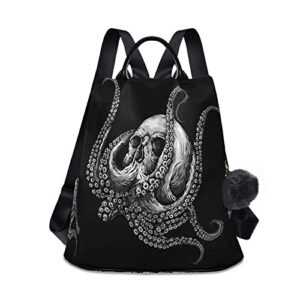 alaza sugar skull octopus large women’s fashion casual backpack purse shoulder travel bag