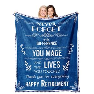 retirement gifts for women men 2022 happy retirement throw blankets farewell gifts for teachers dad mom coworkers nurses friends 50×60 inch