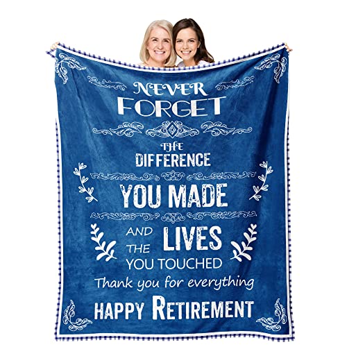 Retirement Gifts for Women Men 2022 Happy Retirement Throw Blankets Farewell Gifts for Teachers Dad Mom Coworkers Nurses Friends 50x60 Inch