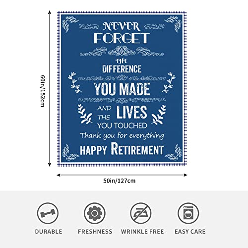 Retirement Gifts for Women Men 2022 Happy Retirement Throw Blankets Farewell Gifts for Teachers Dad Mom Coworkers Nurses Friends 50x60 Inch