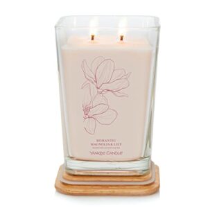 Yankee Candle Romantic Magnolia & Lily Well Living Collection Large Square Candle, 19.5 oz.