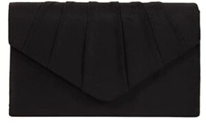 bbjinronjy clutch purses for women evening clutch bag women’s evening bag with detachable chain for wedding prom faux suede (black-suede)