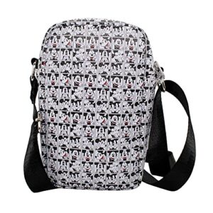 Buckle Down Disney Bag, Cross Body, Mickey Mouse Expression Blocks White, Vegan Leather