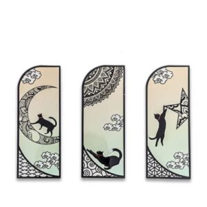lcck 6pcs office reading butterfly stationery black cat cute page markers book mark bookmarks page clips(b)