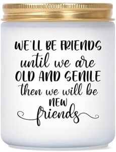 best friend, friendship gifts for women – birthday gifts for friends female, presents for women – going away gifts for friends – funny gifts for friends, bff gifts, lavender scented candles(white)