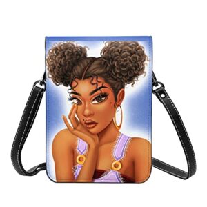 Women's African American Girl Leather Top Handle Satchel Handbags Tote Purse Wallet Crossbody Shoulder Bags