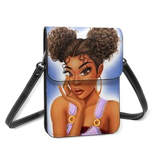 Women's African American Girl Leather Top Handle Satchel Handbags Tote Purse Wallet Crossbody Shoulder Bags