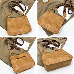 Downupdown Crossbody Bags for Women Designer Satchel Handbags Leather Purse Shoulder Bag with Leopard Print Shoulder Strap Hobo Handbag Messenger Bag-Yellow sunflower