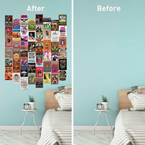 Album Covers Vintage Rock Wall Collage Kit Aesthetic Pictures 50 Pcs ,70s 80s 90sVintage Poster Room Decor, Music Posters for Room Aesthetic,4x6'' Photo Printed Wall Decor,Teen Girls Room Decor