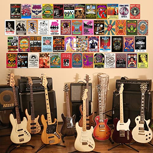 Album Covers Vintage Rock Wall Collage Kit Aesthetic Pictures 50 Pcs ,70s 80s 90sVintage Poster Room Decor, Music Posters for Room Aesthetic,4x6'' Photo Printed Wall Decor,Teen Girls Room Decor