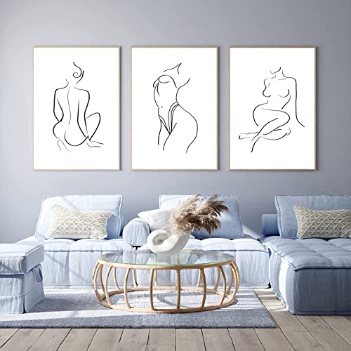 Minimalist Line Wall Art Woman Body Outline Wall Art Prints Women Figure Drawing Painting Body Line Art Wall Decor Female Wall Art Abstract Woman Silhouette Canvas Art Aesthetic 16x24x3 Inch Unframed