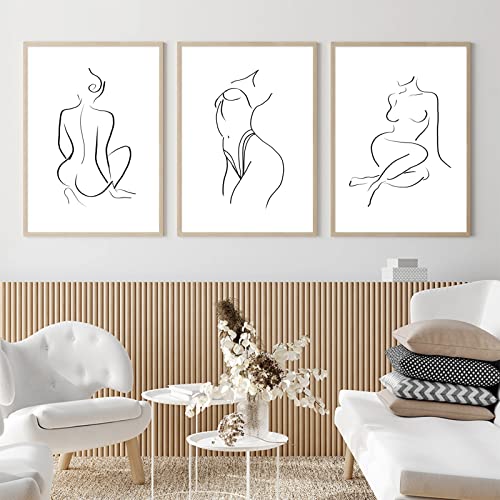 Minimalist Line Wall Art Woman Body Outline Wall Art Prints Women Figure Drawing Painting Body Line Art Wall Decor Female Wall Art Abstract Woman Silhouette Canvas Art Aesthetic 16x24x3 Inch Unframed