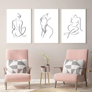 Minimalist Line Wall Art Woman Body Outline Wall Art Prints Women Figure Drawing Painting Body Line Art Wall Decor Female Wall Art Abstract Woman Silhouette Canvas Art Aesthetic 16x24x3 Inch Unframed